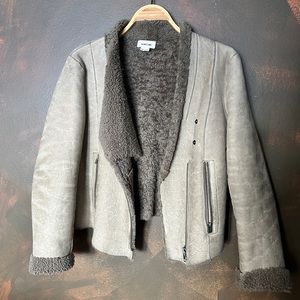 Helmut Lang Gray Shearling Jacket